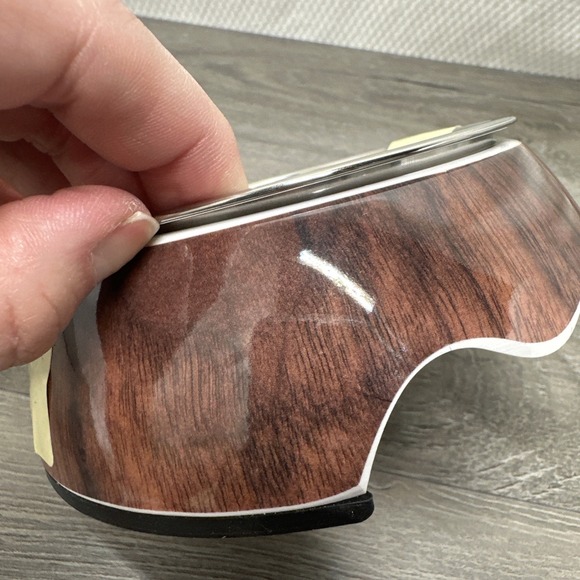 Dog or Cat Food 2 in 1 Melamine Stainless Steel Pet Bowl BPA Free Wood Grain - Picture 3 of 6